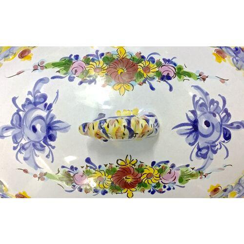 Antique Blue & White & Floral Lidded Tureen For Sale In Atlanta - Image 6 of 9