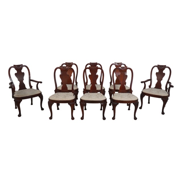 Set of 8 Baker Historic Charleston Mahogany Dining Room Chairs For Sale