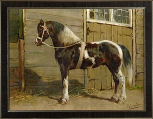 Danish Horse by Eerelman Framed in Italian Wood Vener Moulding