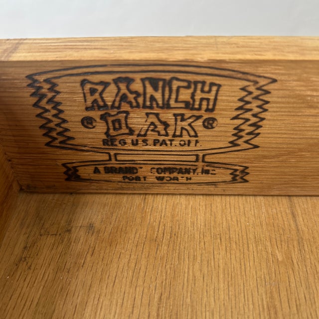 Brown Vintage Brandt Furniture Ranch Oak Step Tables With Draws For Sale - Image 8 of 11