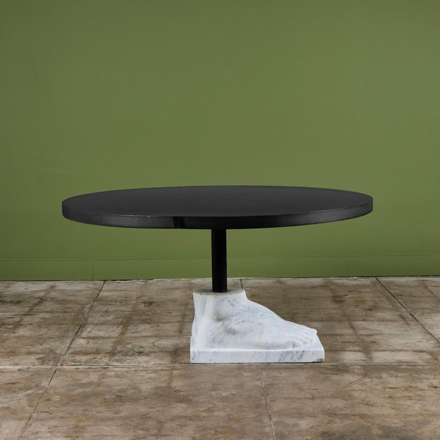 Postmodern Pedestal Dining Table with Marble Foot Base For Sale - Image 12 of 12