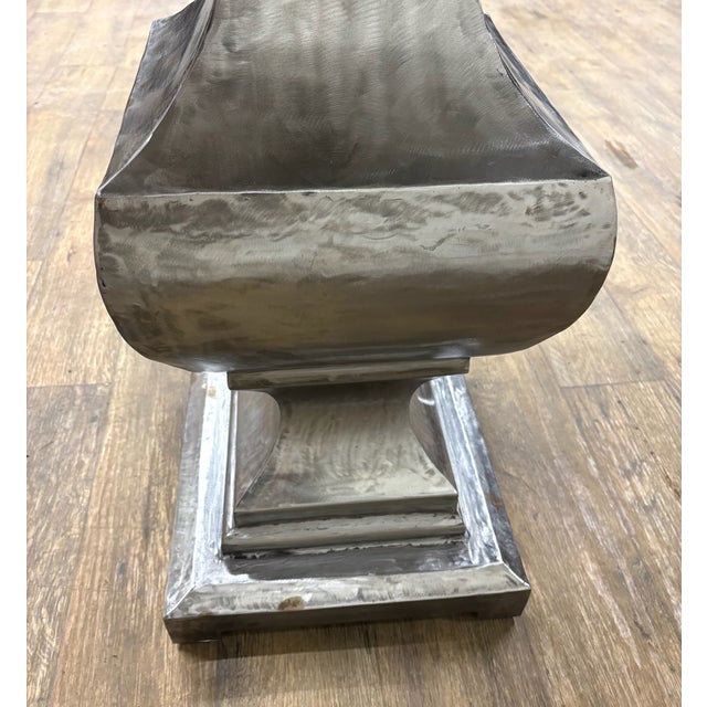Metal Base Marble Top Pedestal Table For Sale - Image 11 of 12