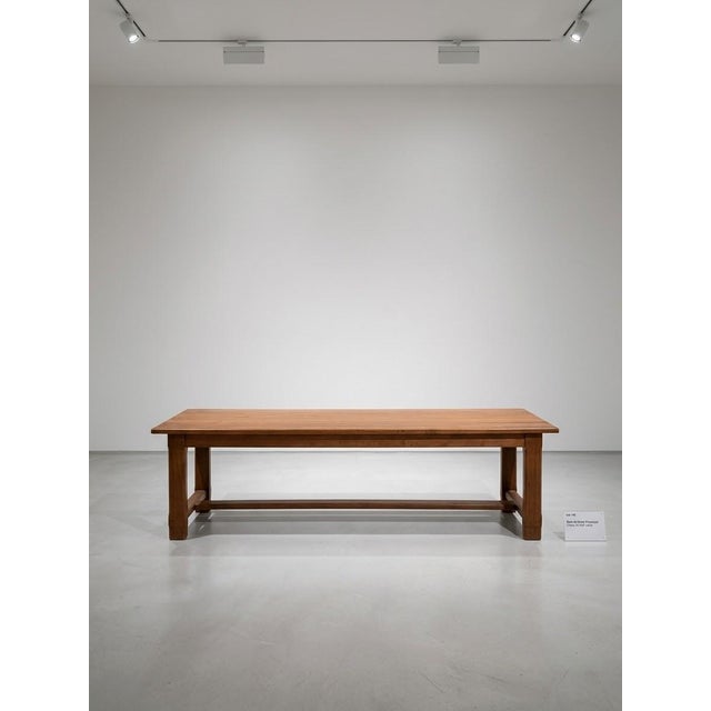 Monumental French Provincial Walnut Farmhouse Dining Table, 1955 For Sale - Image 4 of 4
