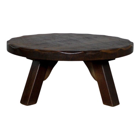 Round Oak Coffee Table, the Netherlands, 1960s For Sale