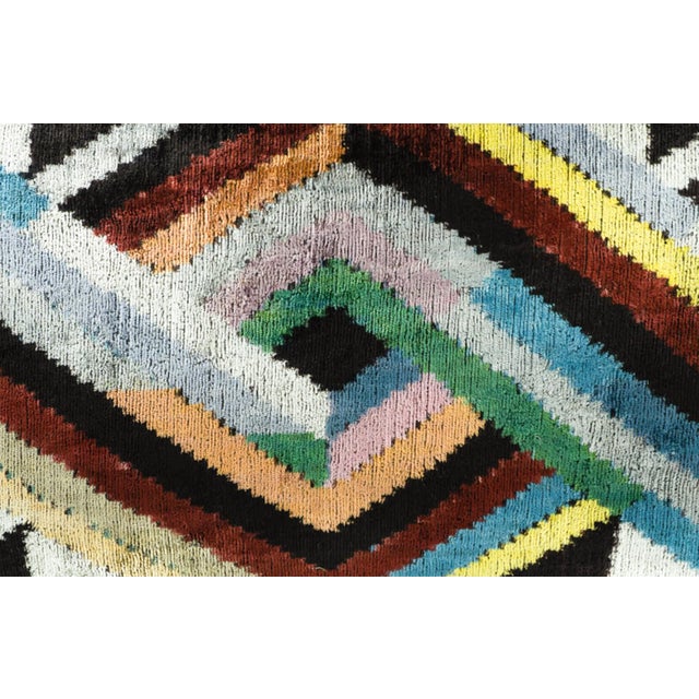 Icarus Silk Velvet Ikat Throw Pillow Cover, 16 X 24 For Sale - Image 4 of 5
