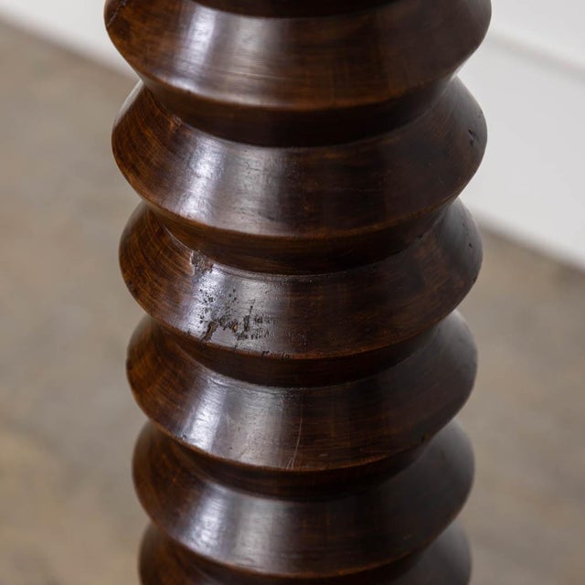 Brown French Carved Side Table by Charles Dudouyt For Sale - Image 8 of 9