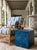 Blue Vintage Moroccan Deep Blue Zellige Terracotta Tile Cube Side Table For Sale - Image 8 of 12
