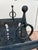 Black Vintage Cast Iron Fireplace Firewood Fire Log Wood Holder For Sale - Image 8 of 9