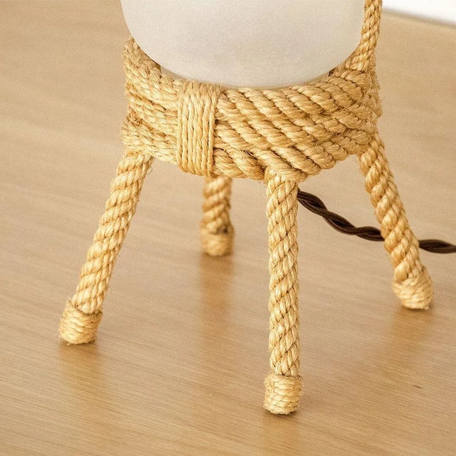 Glass Rope Lantern Lamp by Audoux Minet For Sale - Image 7 of 11