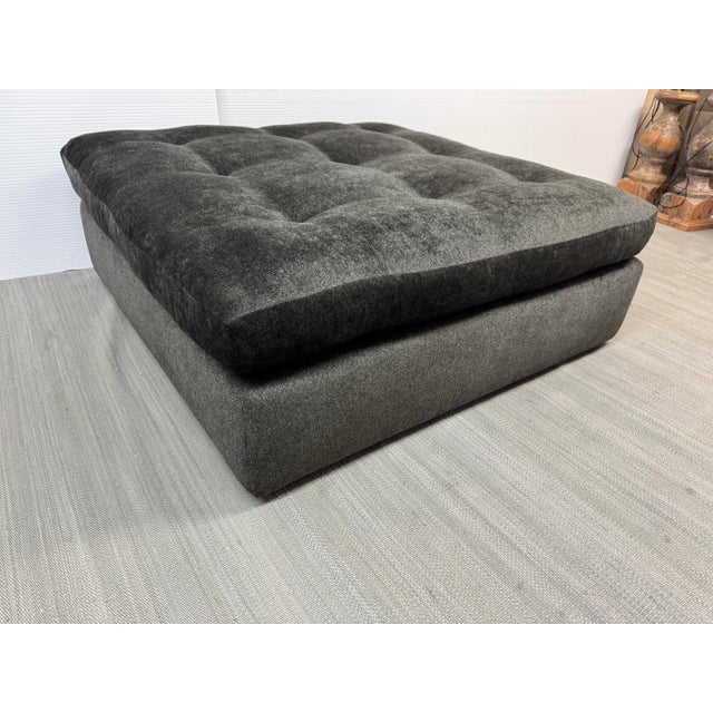 Early 21st Century Scheiber Design Group Tufted Ottoman, Charcoal For Sale - Image 5 of 16