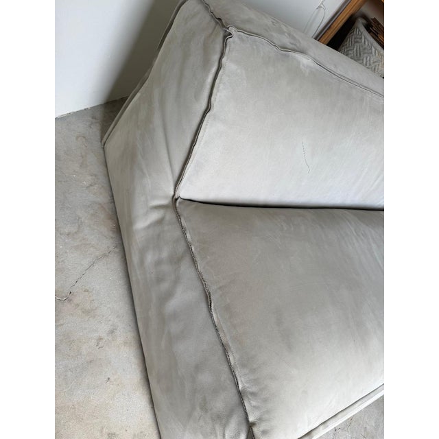 Paola Navone for Baxter “Miami Soft” Italian Leather Loveseat Sofa For Sale - Image 10 of 16