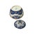 Asian Oriental Blue White Red Symbol Bats Graphic Porcelain Round Container Box For Sale - Image 3 of 12