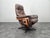 Mid-Century Modern Vintage Swivel Chair in Leather and Wood from Göte Möbler, Sweden, 1960s For Sale - Image 3 of 15