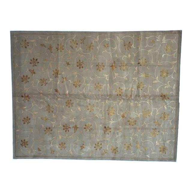 Silk and Wool Art Deco Chinese , 7'6" X 9'6" For Sale