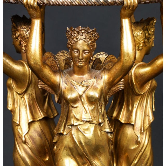 Antique Gilded Bronze Centerpiece Empire, France, 1825 For Sale - Image 14 of 18