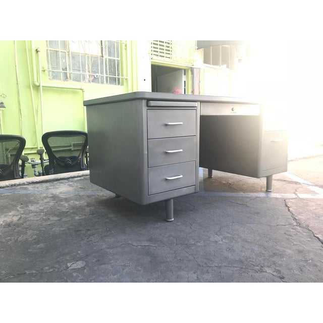 Vintage Steelcase Refurbished Double Pedestal Tanker Desk Chairish