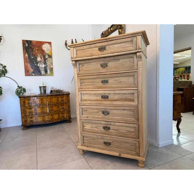Original Gründerzeit (late 19th-century) weekdress with 7 drawers. Dimensions: Height x Width x Depth 154 x 98 x 58 cm....