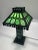 Metal 1900's Antique Bradley & Hubbard Mission Green Slag and Cast Iron Lamp For Sale - Image 7 of 12
