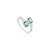 Octagon Emerald Toi Et Moi Bypass Ring With Baguette Diamonds in 14k Gold Size 5 For Sale - Image 4 of 16