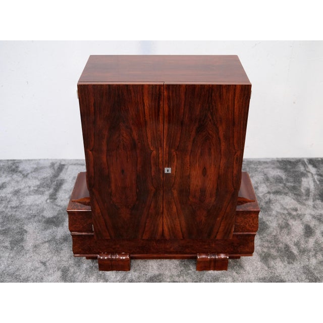 Art Deco Bookcase or Bar Cabinet in Hand-Polished Shellac Ash and Thuja Burl Wood, France, 1930s For Sale - Image 4 of 11