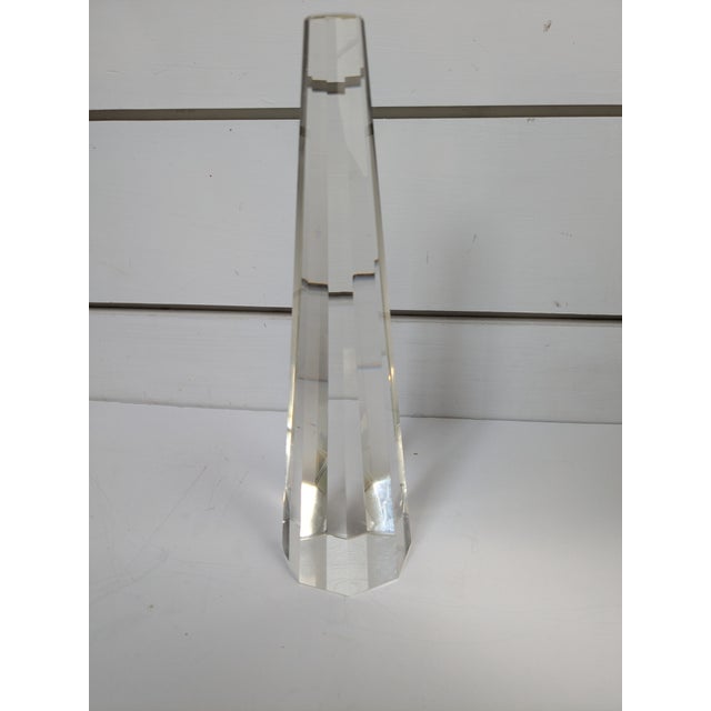 Mid 20th Century Large Mid 20th Century Crystal Glass Obelisk For Sale - Image 5 of 12