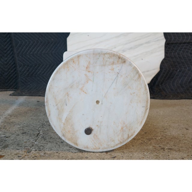 Mid Century Italian Marble Scalloped Pedestal Side Table Sculpture Stand For Sale - Image 16 of 16