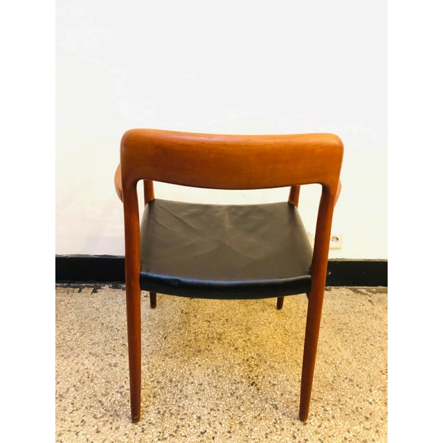 Teak & Leather Dining Chair by N.O. Møller for J.L. Møllers, 1950s For Sale - Image 13 of 15