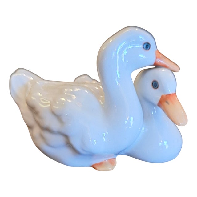 Hand-Painted Porcelain Ducks Figurine from Herend, 1970s For Sale