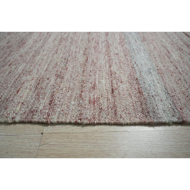 9x12 Rhea Selene Coral Solid Open Field Modern Flatweave Wool Carpet Rug For Sale - Image 4 of 11
