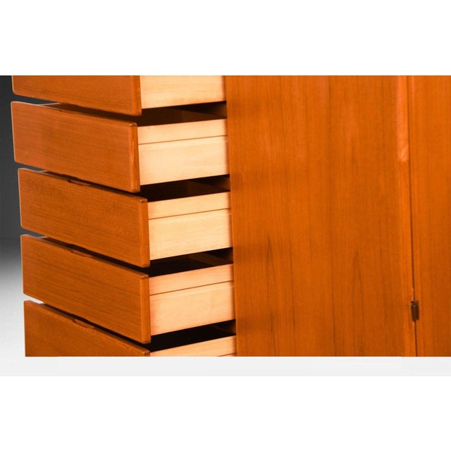 Danish Teak Mid Century Tall Dresser Armoire Dresser Wardrobe for Uldum Møbelfabrik For Sale - Image 11 of 13