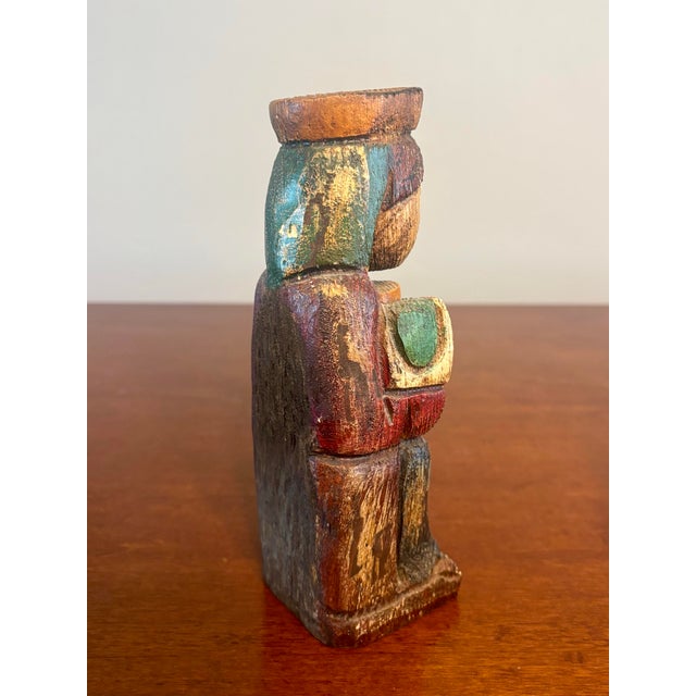 Vintage Hand-Carved Spanish Wood Figure – Virgin of Montserrat (La Moreneta) For Sale - Image 4 of 5