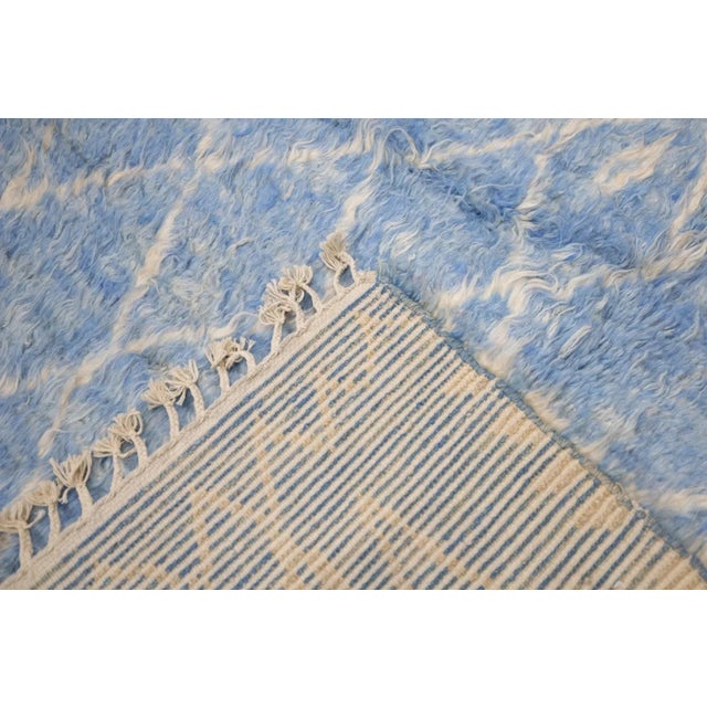 Navy Blue Moroccan Rug 5'6'' X 7'10'' For Sale - Image 8 of 10