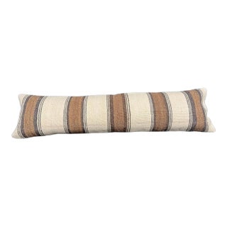 Turkish Hemp Pillow Cushion Natural Beige Brown Cushion Cover 12x46 For Sale