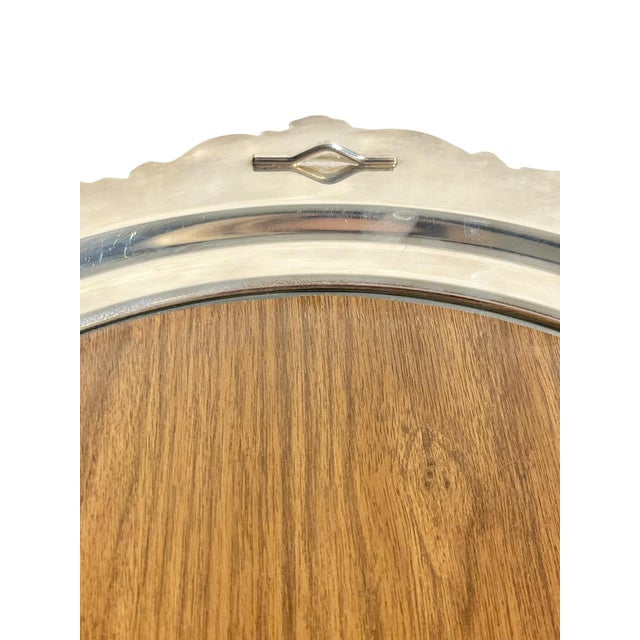 Metal Vintage Wallace Baroque Silver Plate Mirrored Plateau Tray For Sale - Image 7 of 16