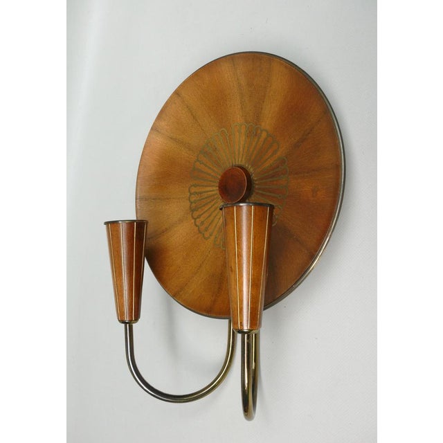 Sunburst Wall Light in Wood & Brass from Temde, 1950s For Sale - Image 13 of 18