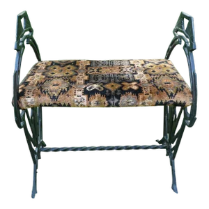 Early 20th Century Art Deco Bench Period Tapestry Cover