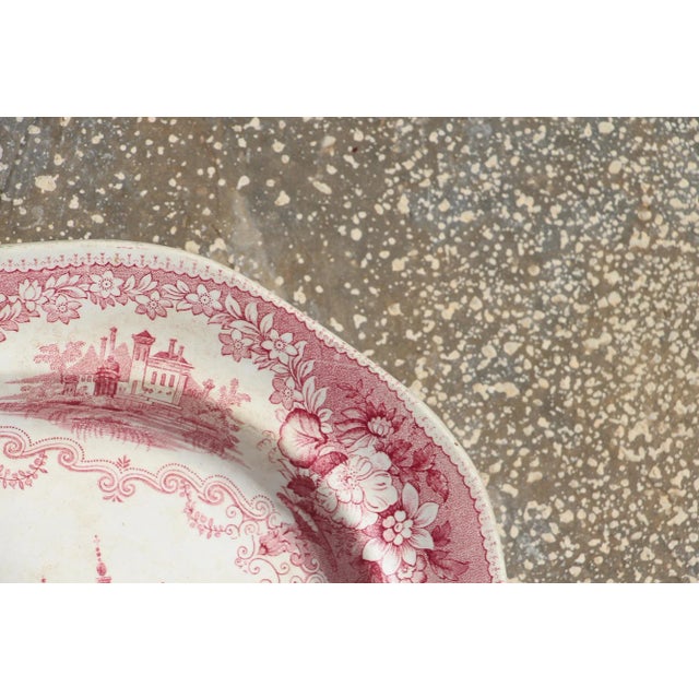 19th Century Antique "Wood & Brownfield Grecian Statue" Staffordshire Transferware Platter, Unmarked For Sale - Image 5 of 9