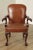 Traditional 1980s Georgian Chippendale Style Mahogany Eagle Carved Leather Armchair For Sale - Image 3 of 13