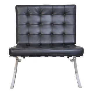 Barcelona Chair in Black Leather by Ludwig Mies van der Rohe, 2010s For Sale