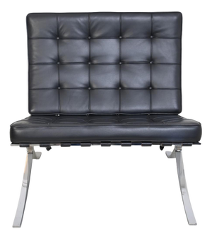 Barcelona Chair in Black Leather by Ludwig Mies van der Rohe, 2010s