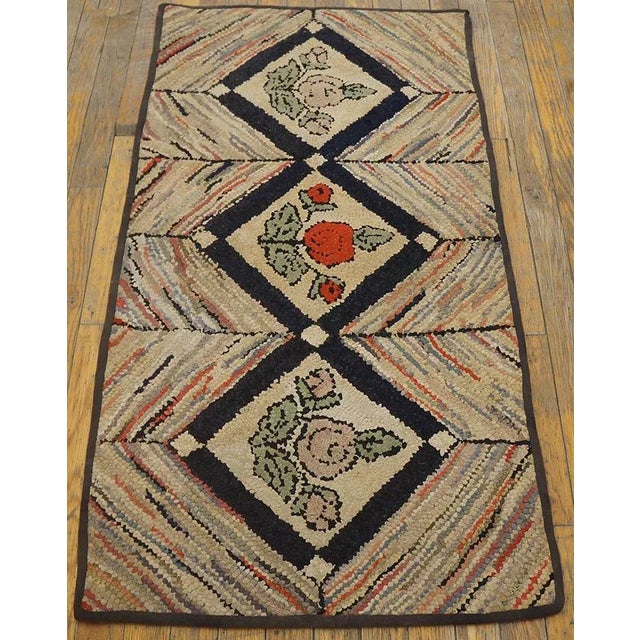 Antique American Hooked Rug, size: 2' 0'' x 3' 10''. Antique American Hooked Rug American Multicolor 1930s Multicolor,...
