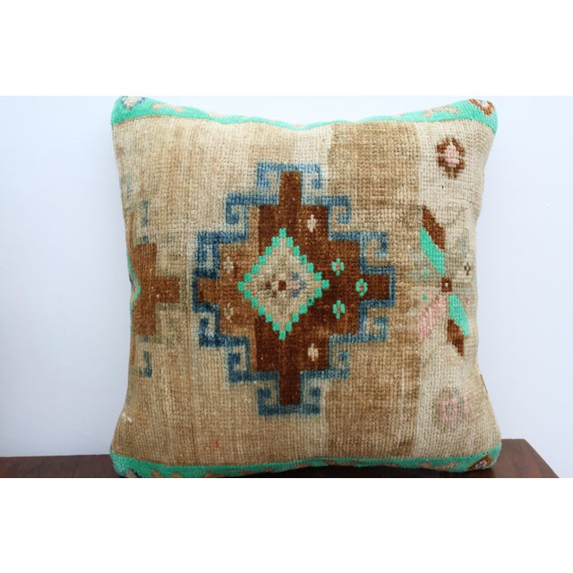 Beige Turkish Kilim Decorative Pillow Cover - 18"x18" For Sale - Image 8 of 13