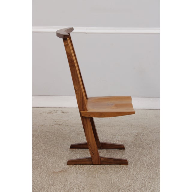 Brown Set of 6 George Nakashima Style Conoid Dining Room Chairs For Sale - Image 8 of 18