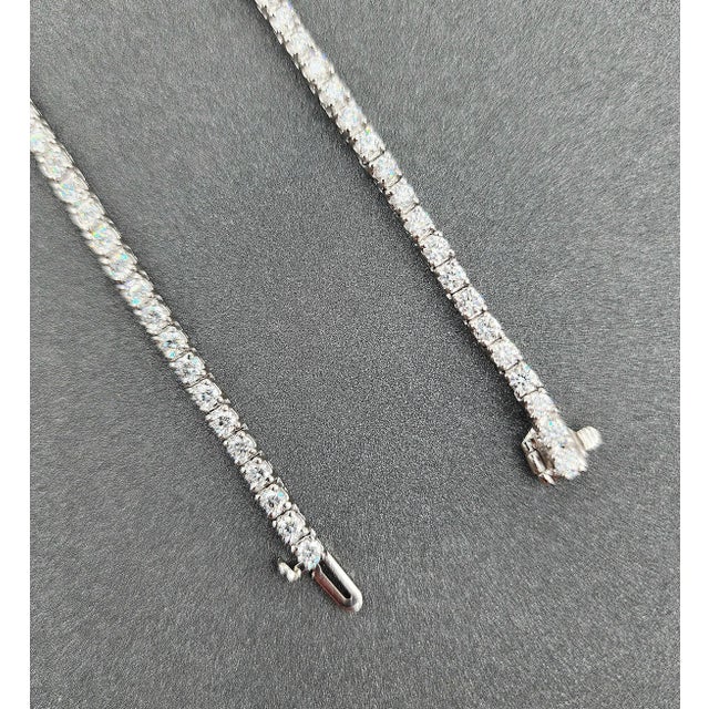 17.72 Ct Riviera Graduated Diamond Necklace - Platinum For Sale In Chicago - Image 6 of 8