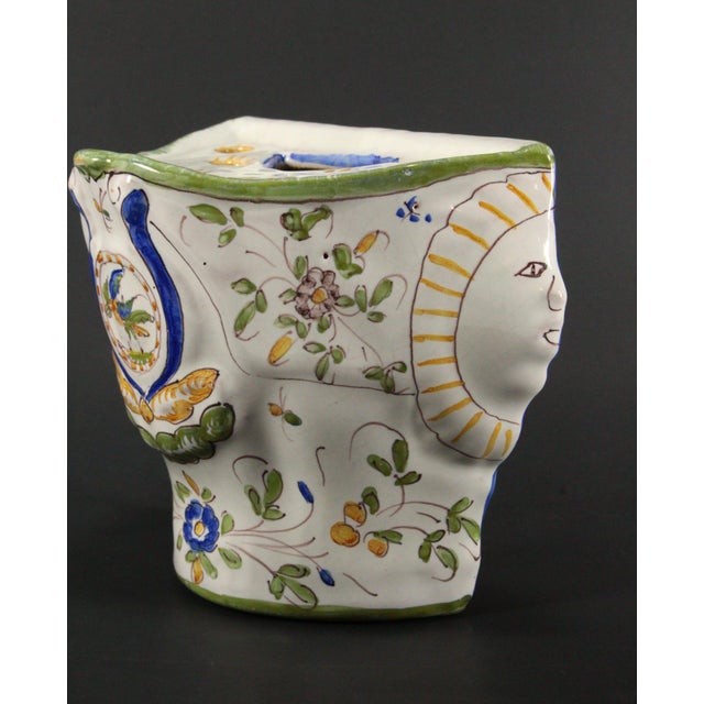 19th/20th C Polychrome Faience Bough Pot Wall Pocket Martres-Tolosane , France For Sale In Houston - Image 6 of 18