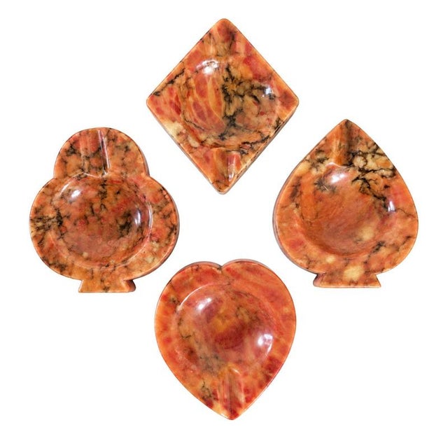 Italian Alabaster Poker Ace Ashtrays, 1970s, Set of 4 For Sale - Image 9 of 9