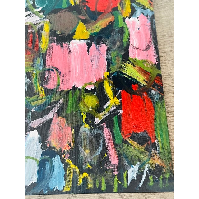 Abstract 1970s Abstract Mixed Media Painting Invisible Hearts For Sale - Image 3 of 5
