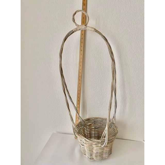 Vintage Rattan Unique Hanging Basket For Sale In Denver - Image 6 of 13
