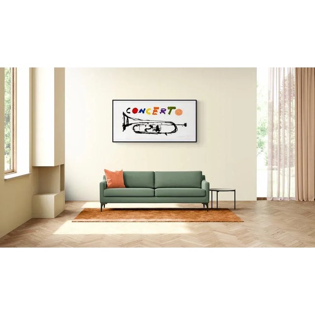 Giuseppe Chiari 1989 Trumpet cm 80x170 Serigraphy with 11 color bars on Corona paper - Cartiere Magnani 420 gr. signed and...