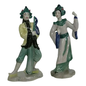 Goldscheider Temple Dancer Art Deco Figurines by Helen Liedloff - A Pair
